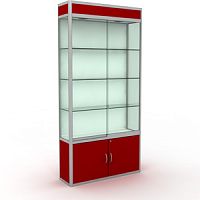Витрина узкая с освещением 970х1990х300 мм