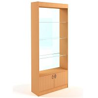Витрина торговая широкая, задняя стенка стекло, 850х2000х300 мм