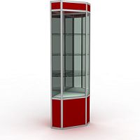 Витрина угловая с освещением 500х1990х500 мм