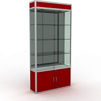 Витрина узкая с освещением 970х1990х300 мм