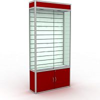 Витрина узкая с освещением 970х1990х300 мм