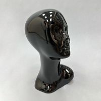 Манекен головы женский для магазина, черный глянец, 350х540 мм